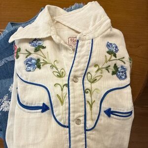 Western Denim Shirt Bundle (Scully, H Bar C, Escada, Cruel) – 5 pcs